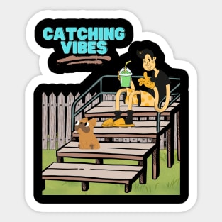 Catching vibes Sticker